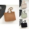 Large Capacity Casual Tote Bag For Women In Black Beige Green Brown Retro Style