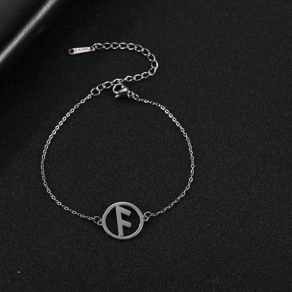 My Shape 24 Viking Runes Odin Stainless Steel Bracelet Adjustable Nordic Small Charm Cuff Bangle Jewelry Gifts for Women Female