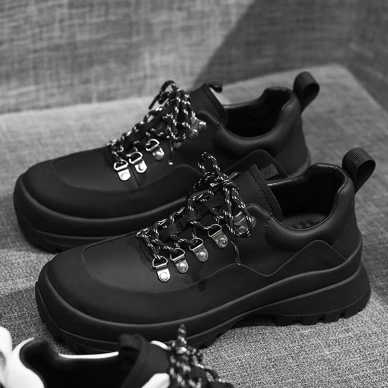 Mountaineering Men's Shoes Outdoor Hiking Shoes Mountain Vintage Cargo Thick Sole Increase Sports Casual Fashion Shoes