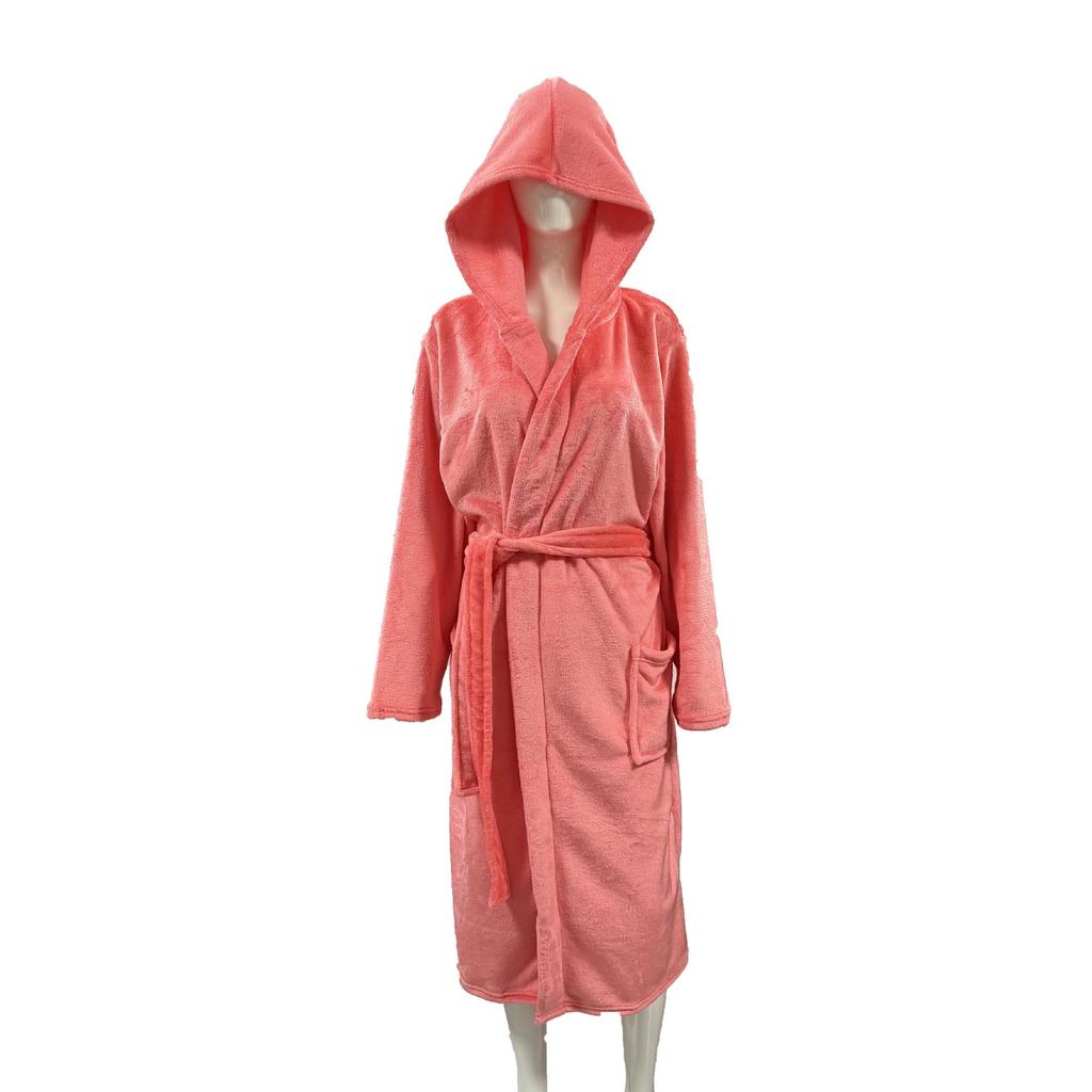 Couples' Casual Flannel Hooded Bathrobe Pajamas