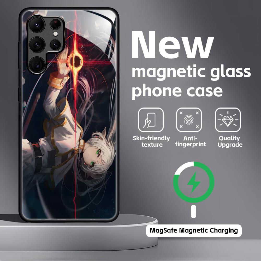 anime Frieren Beyond Journey's End   Phone Case For Samsung S25 S24 S23 S22 S21 S20 Plus Ultra Note20 Glass Magnetic Case