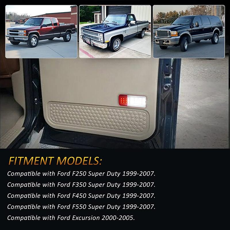 2Pcs LED Car Door Inner Panel Lights 30 SMD 3014 LED Chips For Ford F-250,F-350,F-450,F-550 Super Duty1999-2007 F81Z-2523820-AA