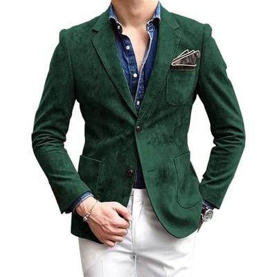 Spring Autumn Men's Suit Jacket Single-Breasted Suede Thin Coat Casual Blazers Street Outerwear Male Clothing
