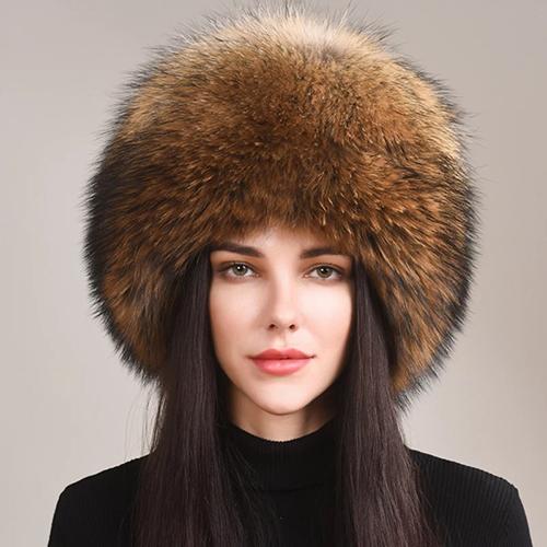 100% Natural Fox Fur Hat Women Cap Thick Fur Cap Winter Warm Hat Female Fashion For Women Hat With Earmuffs Hat