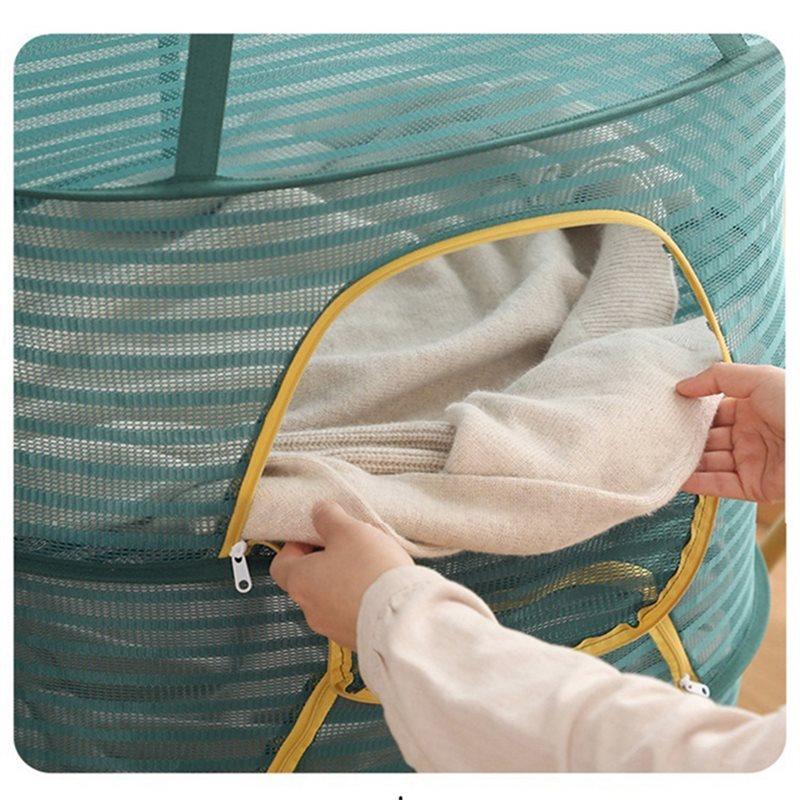 Hanging Drying Rack 70X50cm Foldable Fishing Vegetable Fish Net 3 Layer Clothing Drying Storage Drying Net