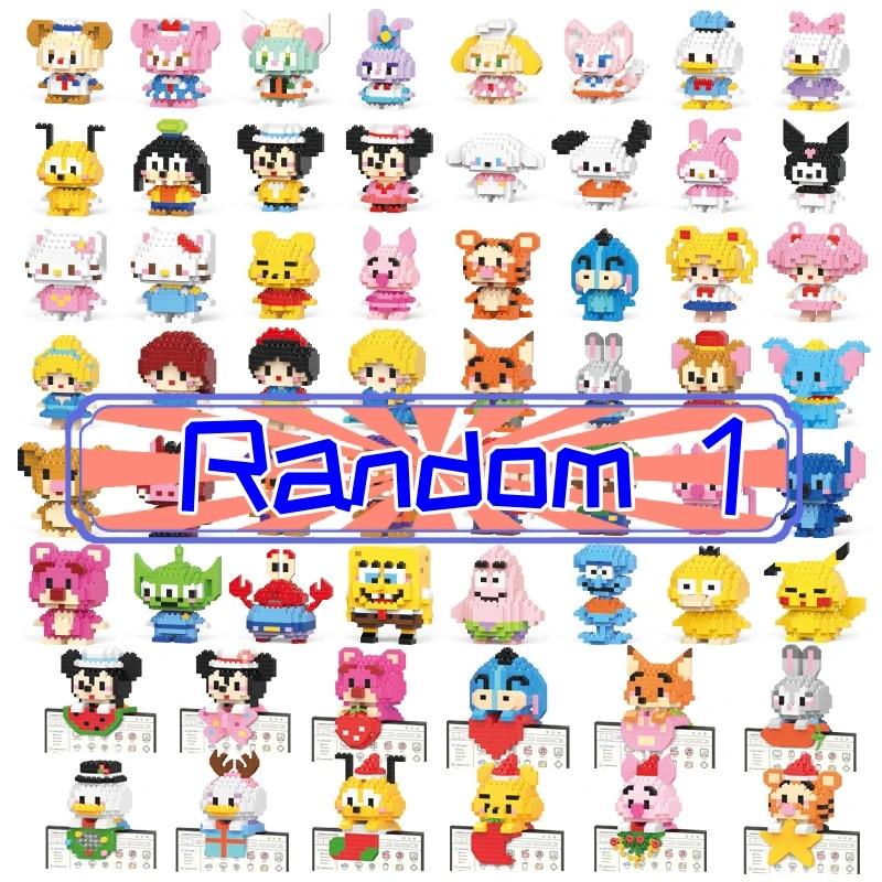 Disney Anime Prinzessin Bausteine Stitch Mickey Mouse Mini Action Spielfiguren Blöcke Spielzeug Ziegel Zusammenbauen Spielzeug Kinder Geschenke