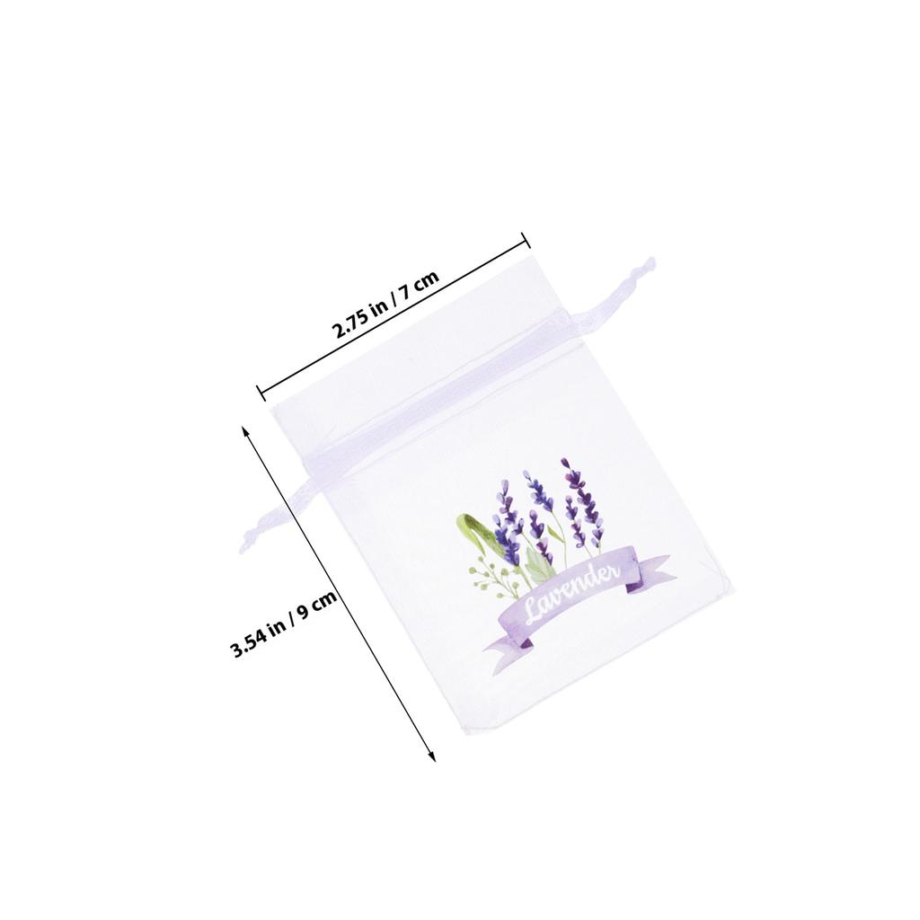 20Pcs Lavender Drawstring Mesh Bags Sachets Pouches Fragrance Storage Elegant Design Multiuse for Drawers Cars