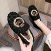 Autumn and Winter Fluffy Shoes Women's Winter Round Head Cute Doudou Shoes Warm Plush Flats Pregnant Women Sweet Single Shoes Women