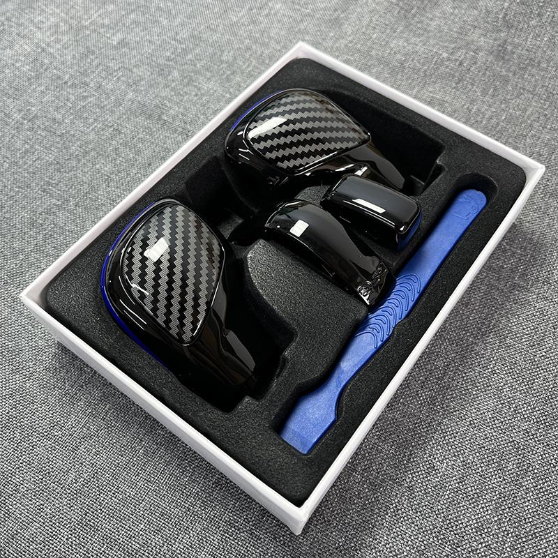 Carbon Fiber Texture DSG Schaltknauf Getriebe Seitenabdeckung DSG Emblem für VW Golf 6 Golf 7 R GTI Passat B7 B8 CC R20 Jetta MK6