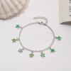 Beach Wind Fluorescent Green Five-Pointed Star Fringed Anklet Exquisite Super Fairy Luminous Gorgeous Anklet Female