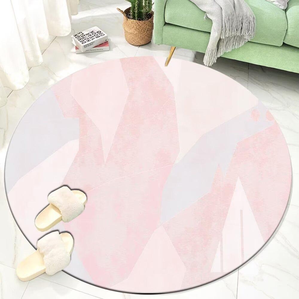 Ins Moderní Styl Roztomilá Dekorace Pokoje Kulatý Koberec Velké Koberce do Obývacího Pokoje Lehký Luxus Domov Pohovkový Koberec Protiskluzová Podložka pod Židli k Toaletnímu Stolku