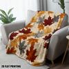 1pc Ultra-Soft Twin Size Autumn Maple Leaf Print Flannel Throw Blanket - Red Orange Yellow Brown Beige Contemporary Bedspread Fo