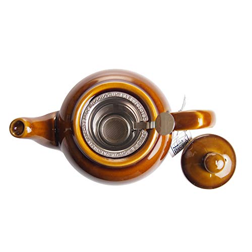 LONDON POTTERY Farmhouse Teapot, 2-Cup, Rockingham Brown, 580131