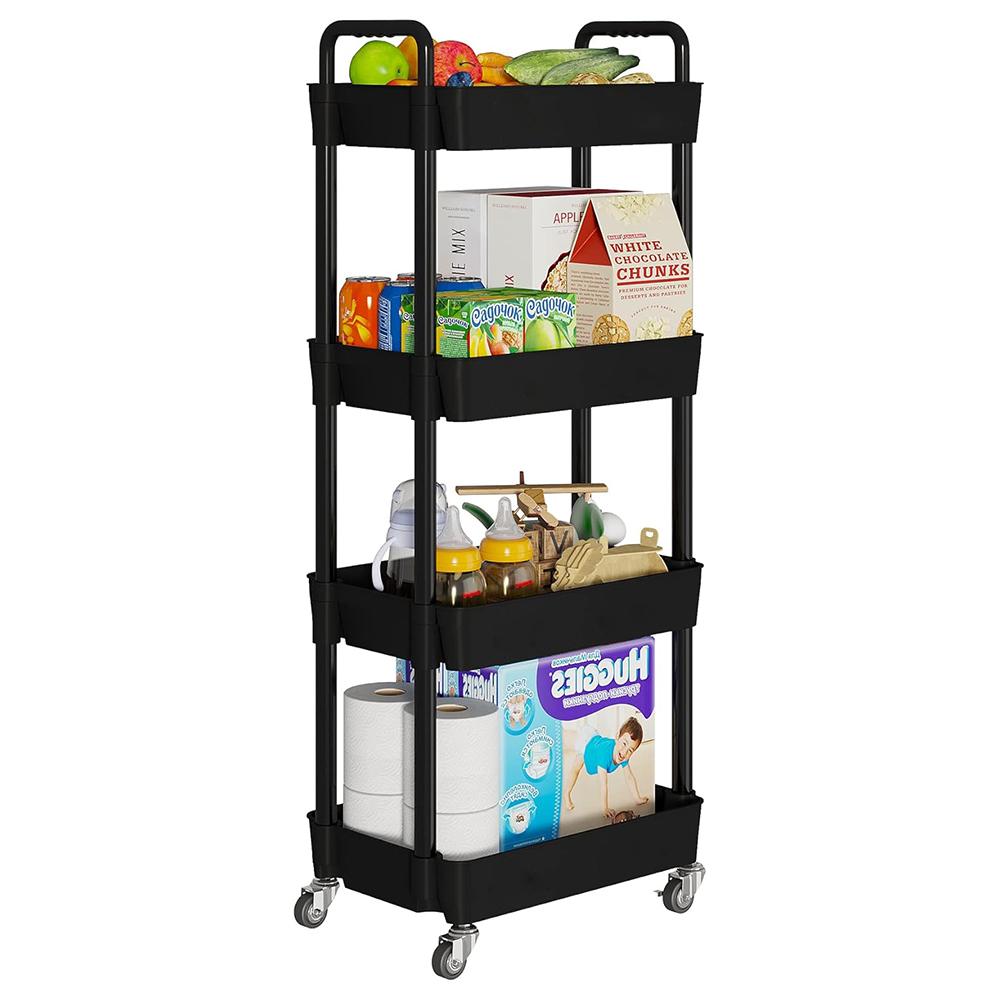 Kitchen Movable Trolley Storage Rack, Bedroom Bathroom Floor Standing Multi-layer Snack Rack, Baby Product Storage Rack