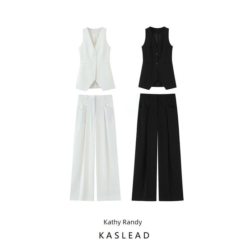 Kaslead New Women clothes Western Style Slim fit Simple Vest Casual Trousers 3437198 3436198