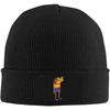 Black Knitted Beanie with Rainbow Frog Pride Style Winter Warm Hat for Unisex Women Funny Animal Print Skull Cap