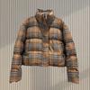 Winter New Korean Version Plaid Small Bread Clothes Jacket Thickened Warm Short Cotton Clothes