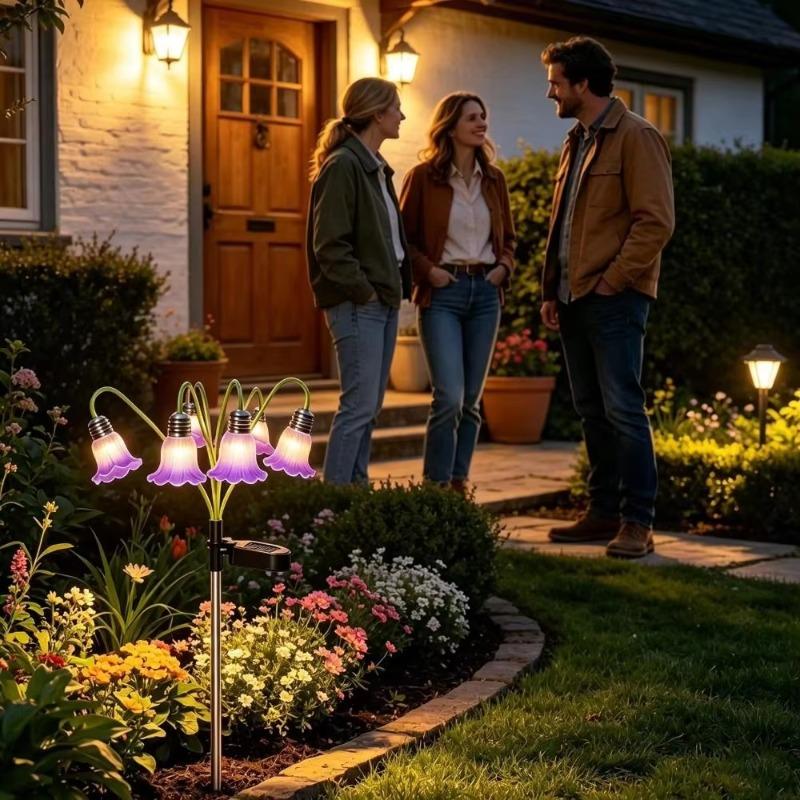 Solar Bluebell Flower Ground Plug Light, Waterproof Outdoor LED Garden Landscape Decorative Lamp, Yard Ambient Lighting