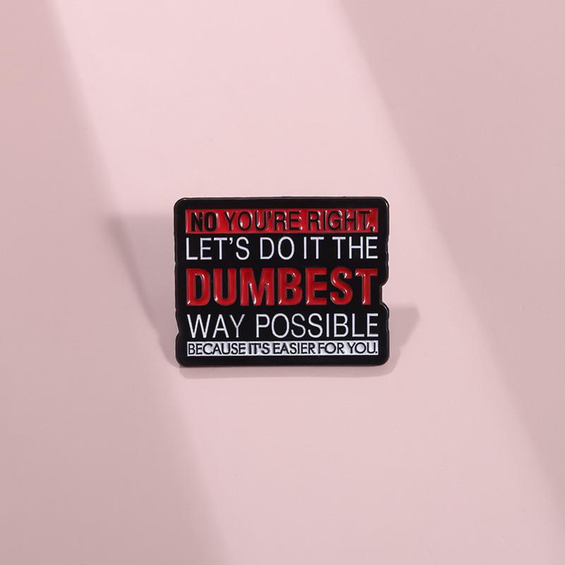 Letter Colorful Elegant Pin Brooch Featuring Geometric Shapes For Expressive Style Fashion