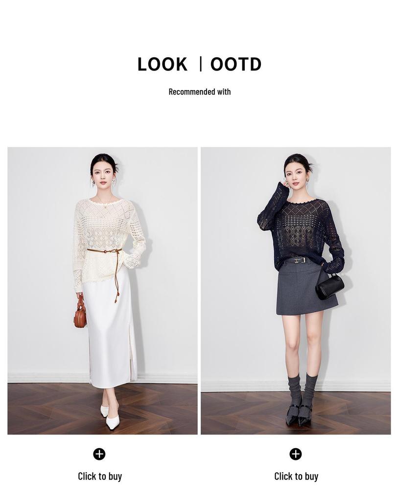 Bohemian Trójwymiarowa Dzianina Szydełkowa z Dziurkami na Wczesną Jesień