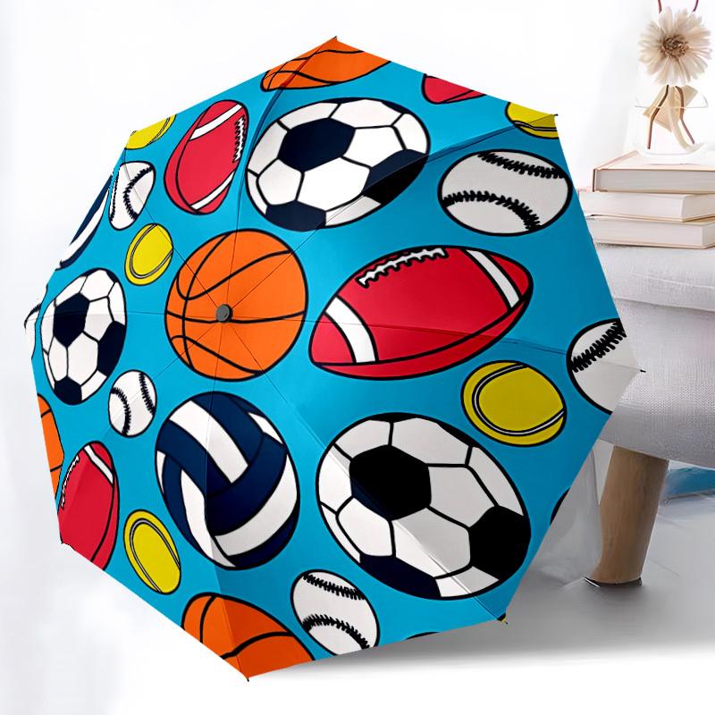 

1pc Sports Balls Automatic Folding Umbrella - Portable Collapsible, 8-Rib Durable Frame, Perfect for Outdoor Use, yy251218118