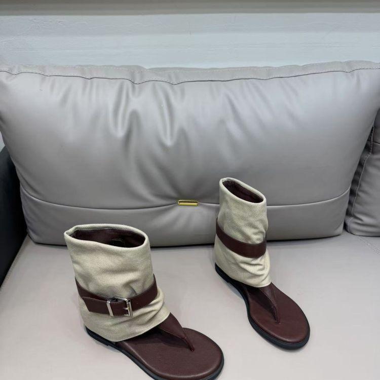 Fashion versatile toe cool boots cover boots summer 2025 new fashion round head personalized Roman women's sandals