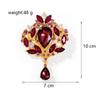 New Versatile Crystal Brooch Metal Gold Silver High-end Brooch Water Drop Shape Lapel Decorative Pin Women's Fashion