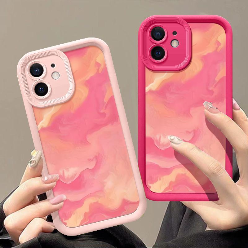 Für iPhone 16 15 Pro Max 14 Plus 13 12 Pro 11 XS XR 8 7 Hülle Marmor Wellenstreifen Stoßfeste Linsenschutz Weiche Telefonhülle