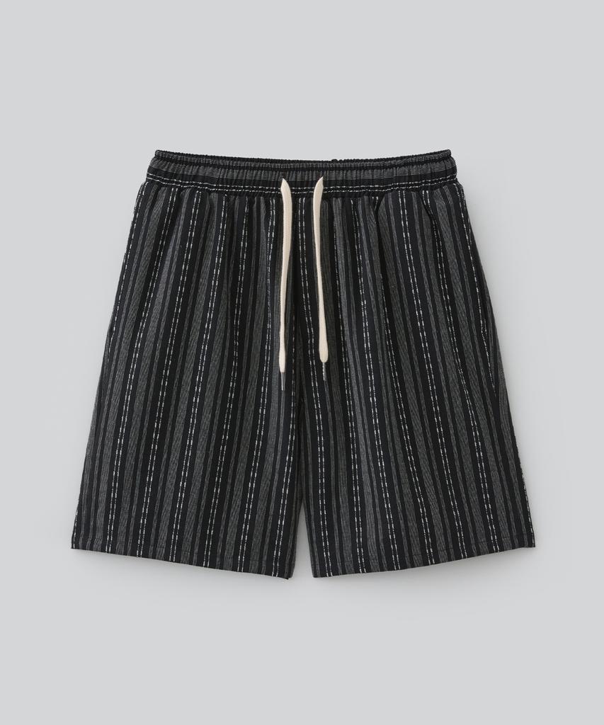 Pabeulega Sabo Striped Bermuda Pants (Black)