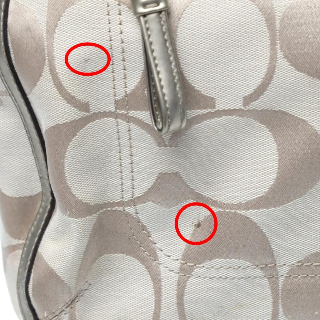 COACH harry metallic reps Tote Bag leather beige x metallic Women 22447 Used