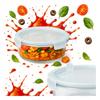 Lunchbox Hermetic Round Glass Container 620 Ml for Work School Lunch