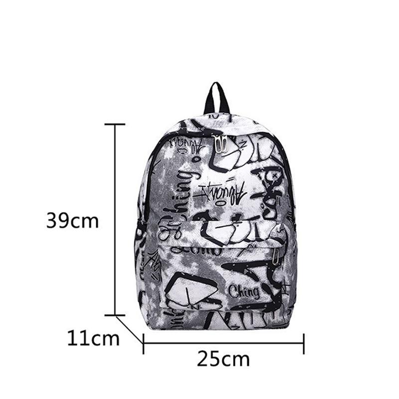 Nouveau Sac à Dos Scolaire Couple Lettres Graffiti Mode Loisirs Voyage Multifonctionnel
