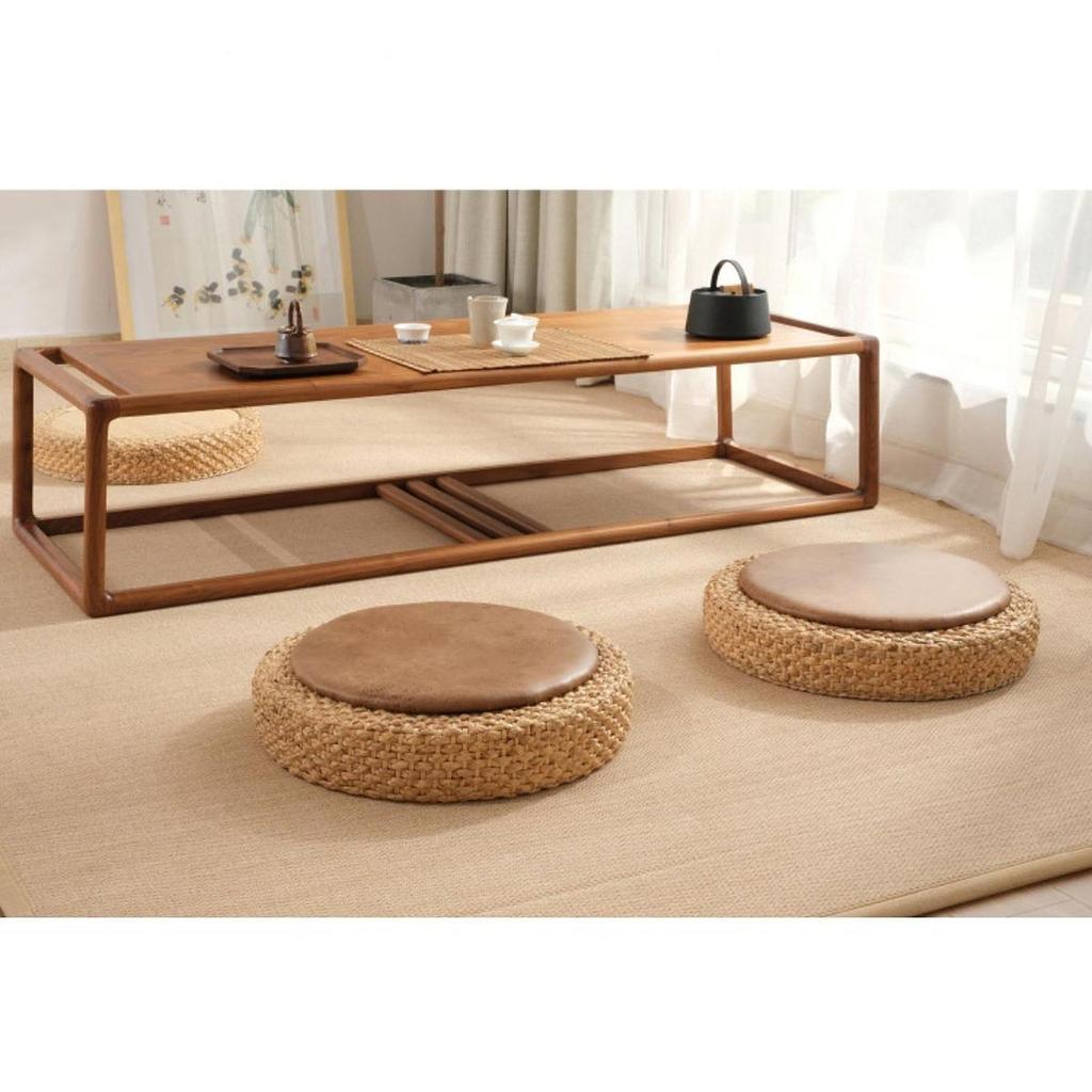 Tatami Floor Pillow Handmade Woven Meditation Cushion Sitting Pad Seating for Balcony Home Decor Office Tea House Indoor