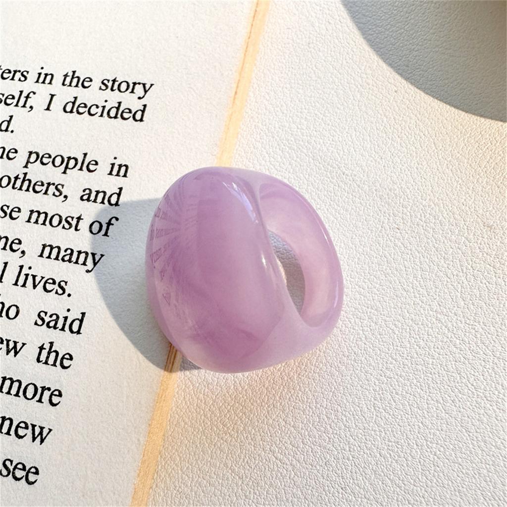 Fashion Solid Color Wide Oval Resin Ring for Women Girl Retro Vintage Jewelry Y2k Hip Hop Women Rings 2026 NEW INS Punk Ring