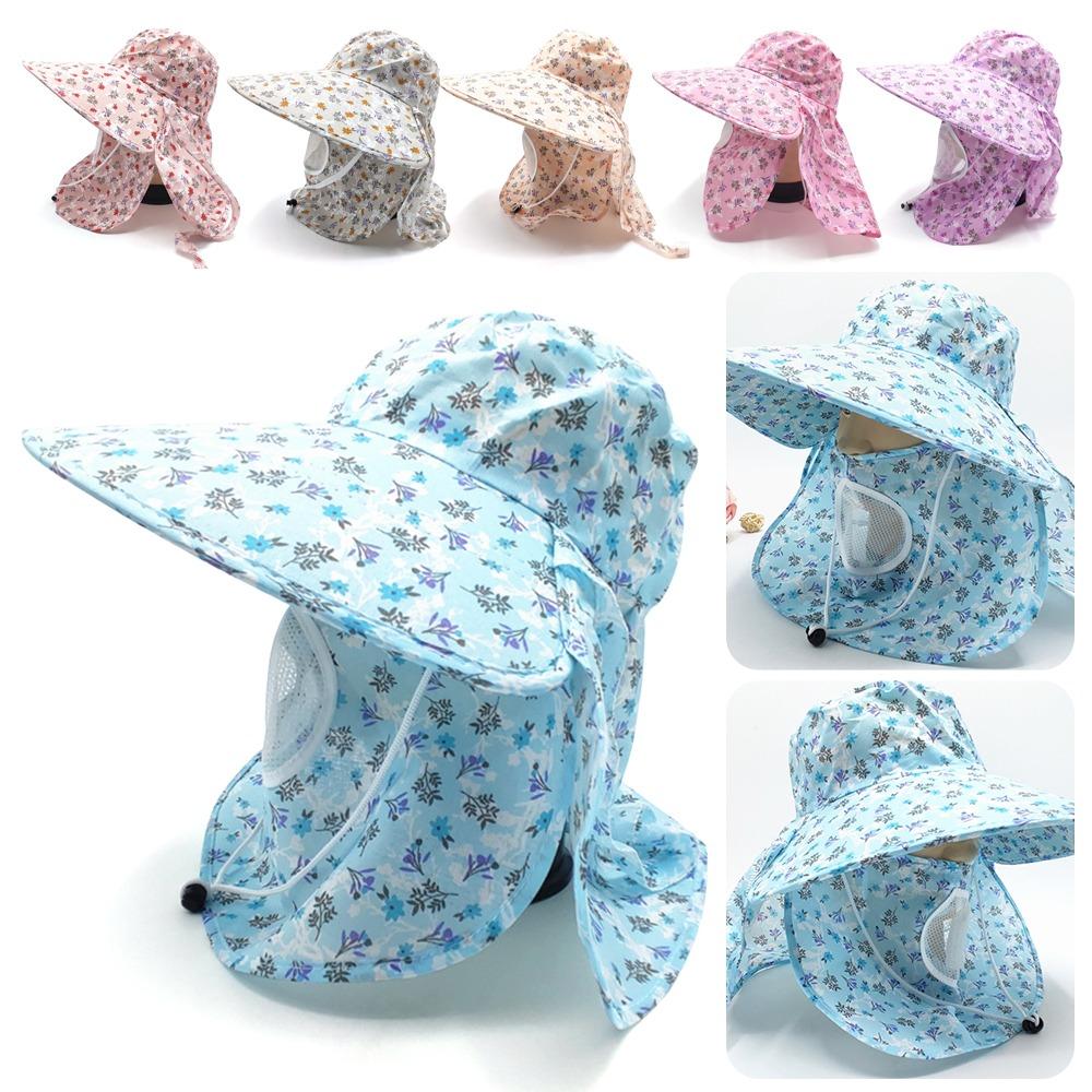 

Large Brim Sun Shawl Hat Breathable Agricultural Work Hat Casual Ponytail Hat синій