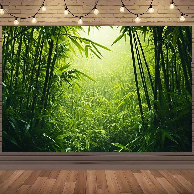 1pc Mysterious Bamboo Forest Photography Background - Rich green and sunny scenes, birthday and party decorations 180x230cm