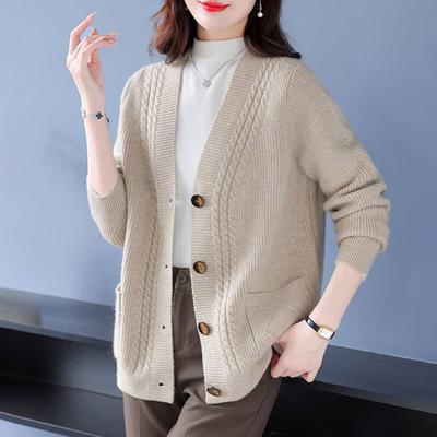 Sweaters Coat Cardigan for Women Autumn Winter Plus Size  Vintage Loose Long Sleeve Knit Cardigan Sweaters Jacket
