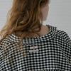 Elssibeui Gauze Gingham Check Shirts_Black