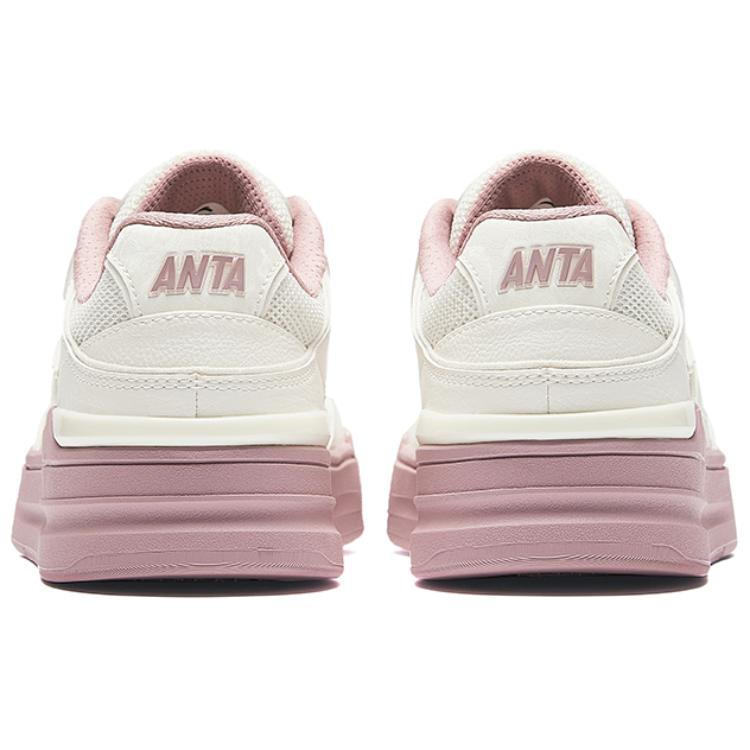 Anta Street Fun Lite Comfortable Casual Wear Durable Breathable Low-Top Skate Shoes Women Sneaker White Pink 122438052-5
