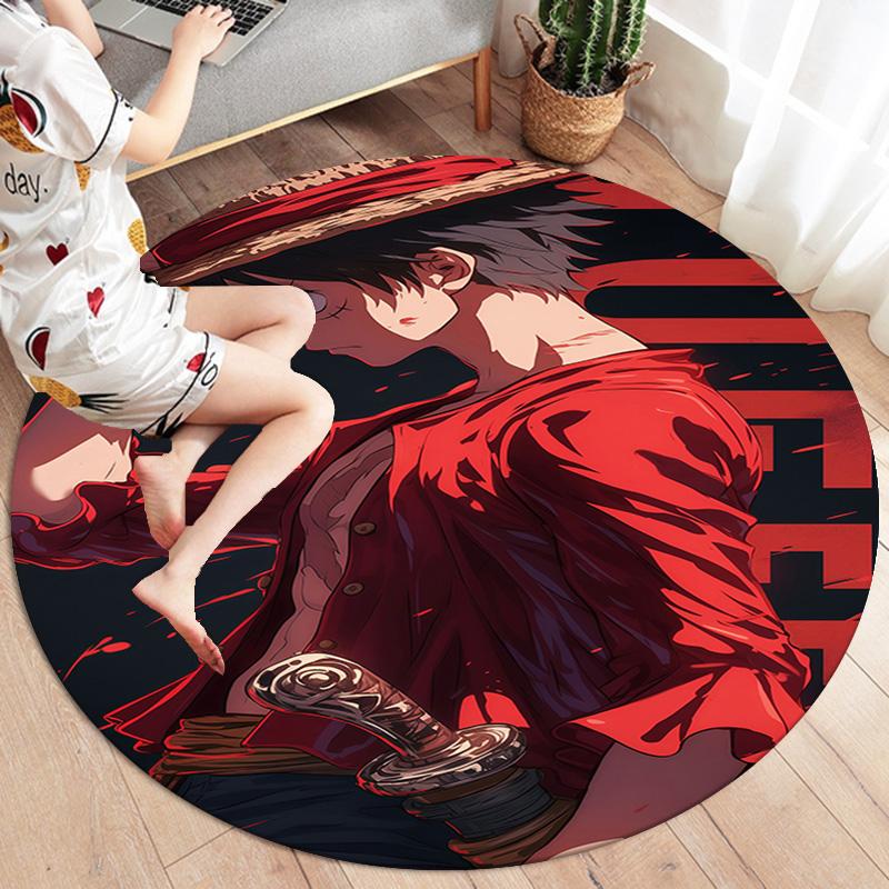 Luffy D Round Area Rug Carpet Rug For Living Room Bedroom Sofa Playroom Decor Nonslip Floor Mat