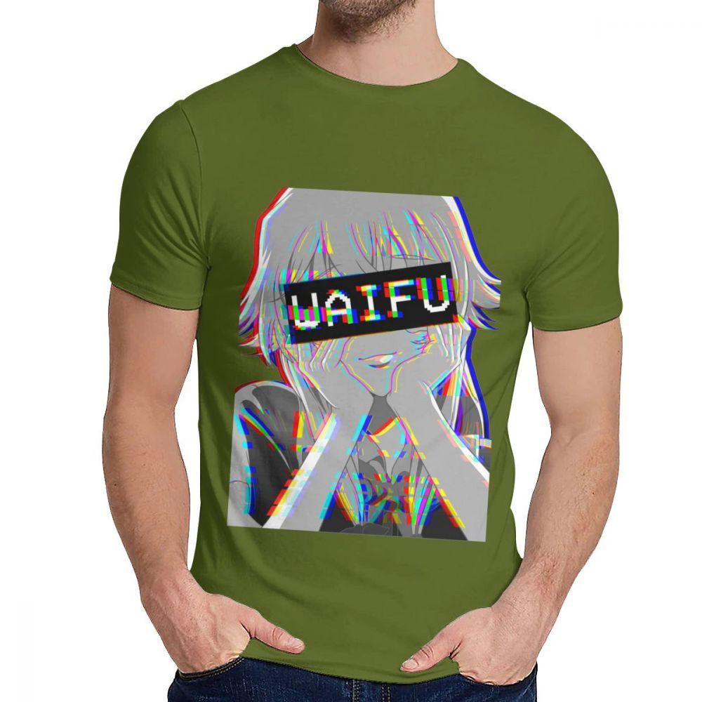 Round Neck Yuno Waifu Japanese Animation T Shirt Custom Unisex 100 Cotton T Shirt Big Size