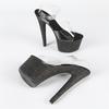 Fashion Eilyken Street Style Sequin Cloth PVC Transparent Buckle Strap Women Sandals Sexy Stiletto High Heels Stripper Prom Shoes