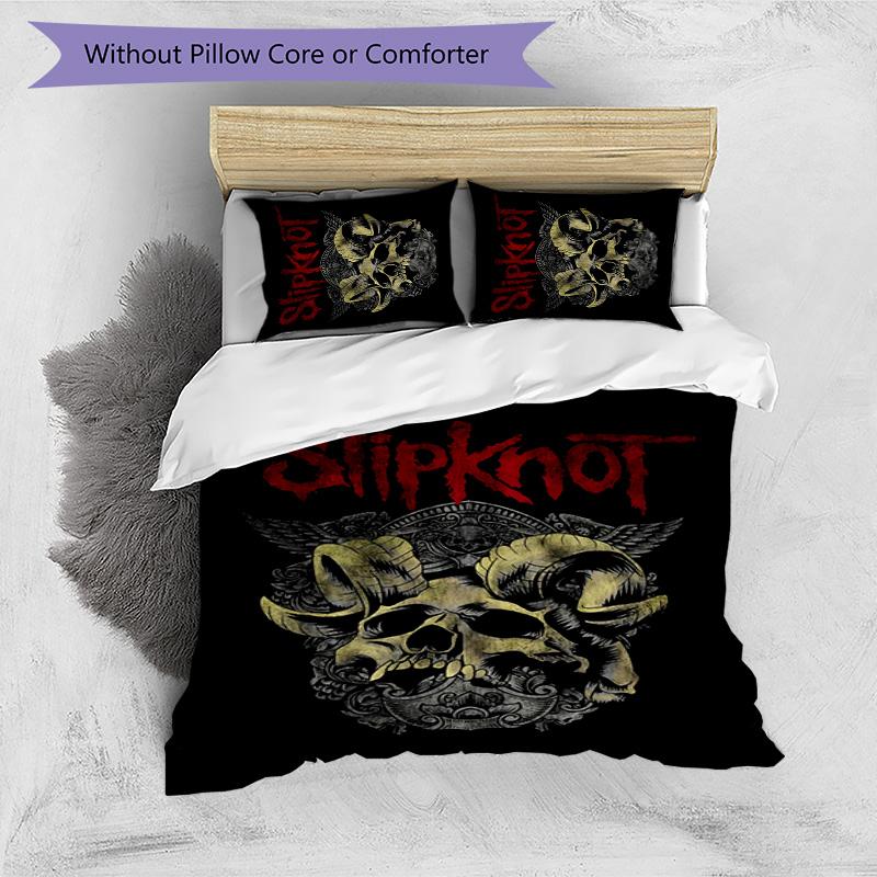 Slipknot 3pcs Bedding Set Duvet Cover Closure Includes 1 Duvet Cover & 2 Pillowcases for All Seasons Bedroom Home Dorm Decor