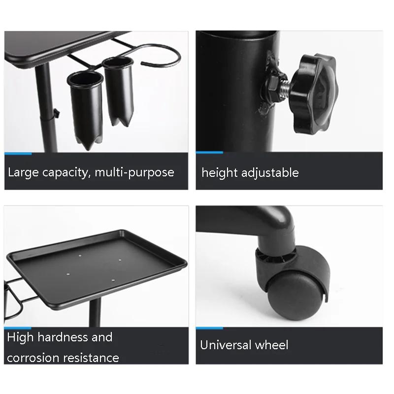 Wózek na kosmetyki, przenośny, profesjonalny, regulowany wózek na narzędzia do zdobienia paznokci, stojak na wózek do salonu fryzjerskiego, wózek do tatuażu, kreatywny