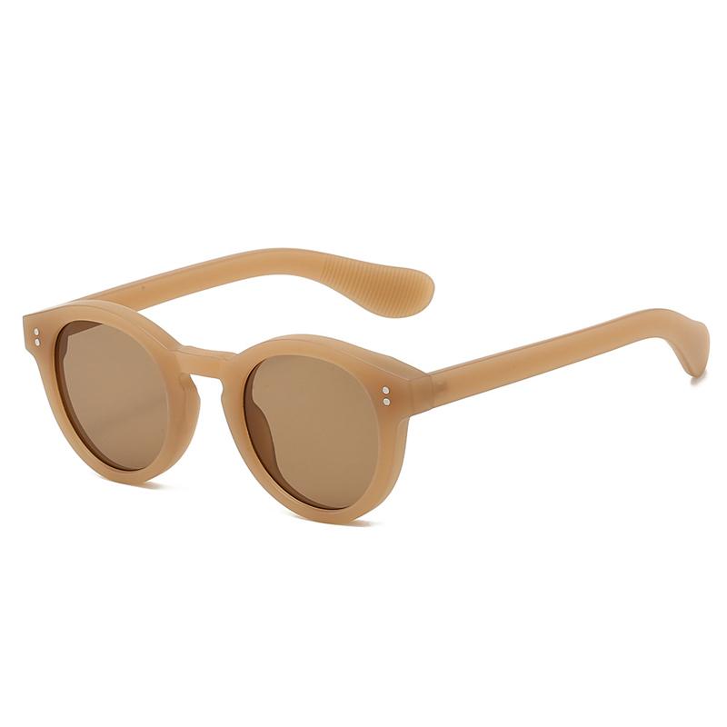 SHAUNA Fashion Round Jelly Color Women Sunglasses Shades UV400 Retro Punk Rivets Men Matte Sun Glasses