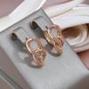 Kinel Simple Rose Gold Color Thick Chain Earrings For Women Vintage Glossy Jewelry