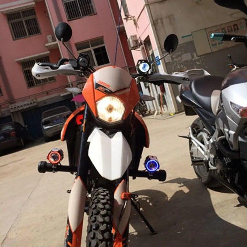 Motorcycle LED 12v 125w Headlights Car Spotlights 6000k Motorbike Work Head Lamp LED Angel Eye Lights Fog Lamp