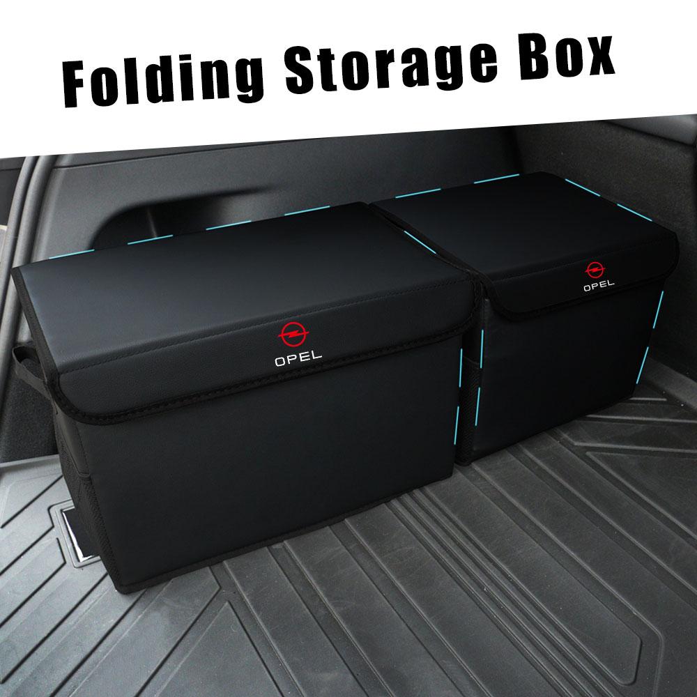 For Opel OPC Astra K Vectra Corsa Zafira Insignia Mokka Car Logo Rear Trunk Large Capacity Storage Box Organizer Stowing Tool