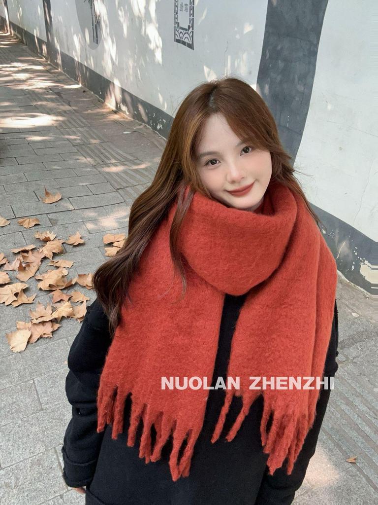 Solid Color Women's Imitation Cashmere Loop Scarf - Warm Autumn/Winter Neck Warmer Trend for Couples and Students