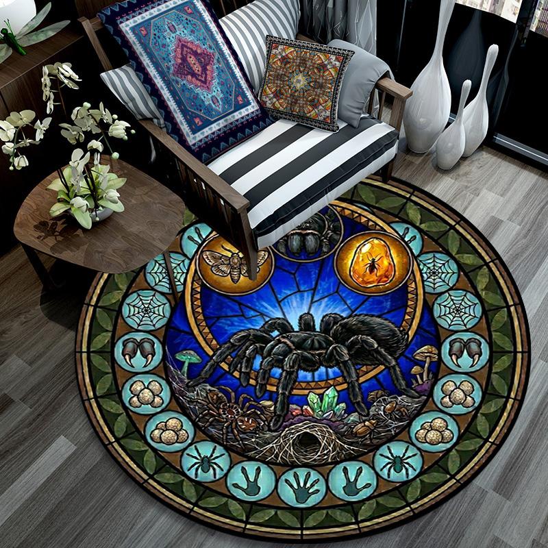 Ocean Glass Round Area Rug Under Office Chairs Bedroom Living Room Home Decor